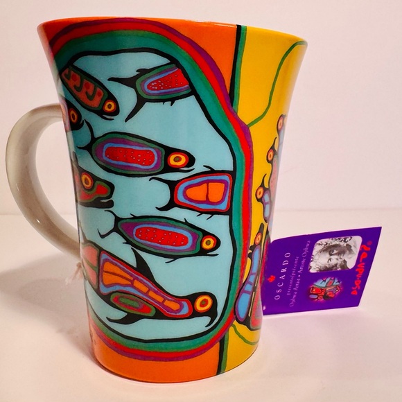 Norval Morrisseau ‘Looking through Portal’ Porcelain Mug - Picture 3 of 15